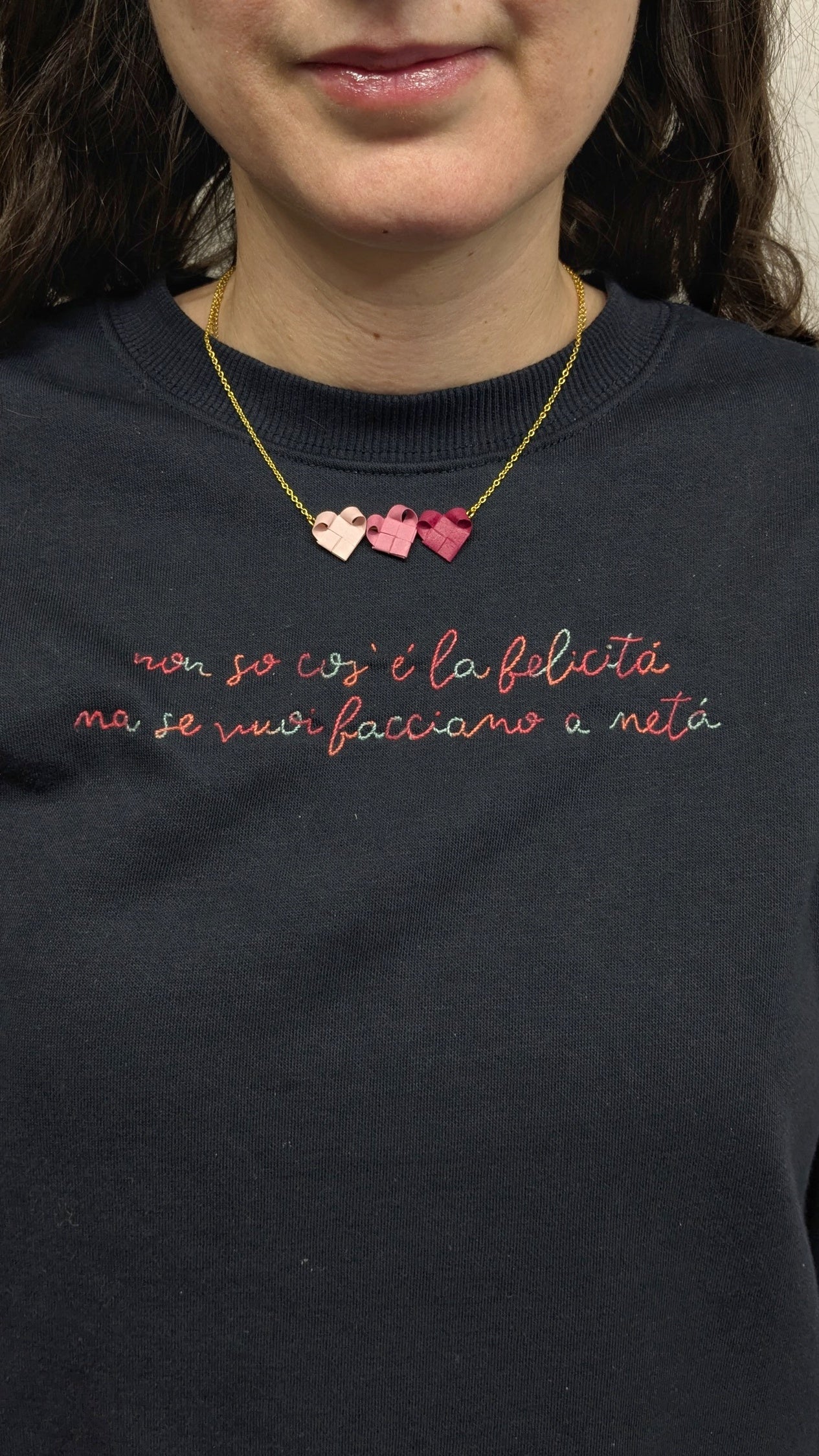 Necklace "INTRECCI" - 3 hearts