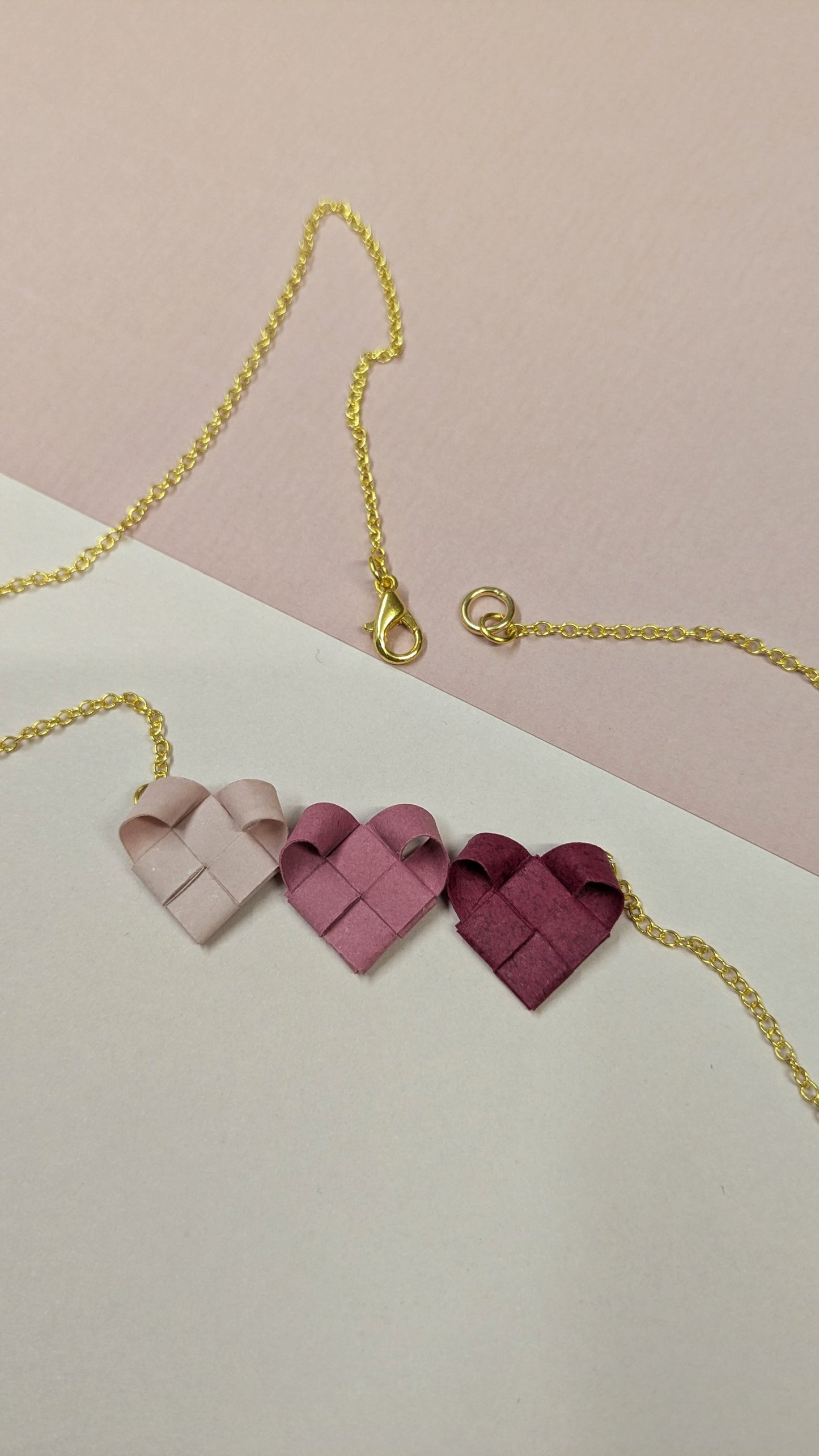 Necklace "INTRECCI" - 3 hearts